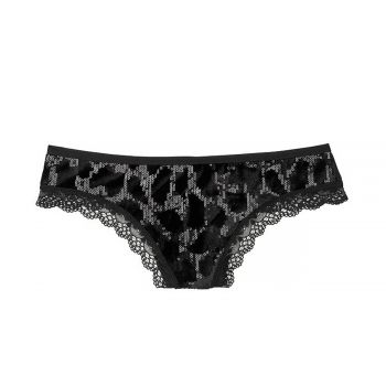 Sequin leopard thong panty xs