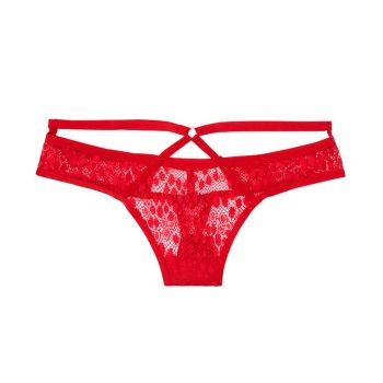 Snake lace caged thong panty m