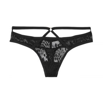 Snake lace caged thong panty s