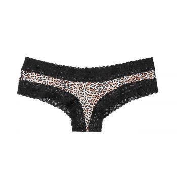 Stretch cotton lace-waist cheeky panty l