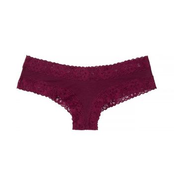 Stretch cotton lace-waist cheeky panty m