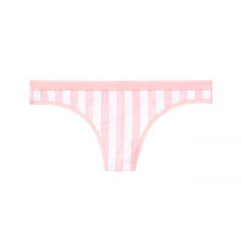 Stretch cotton thong panty l