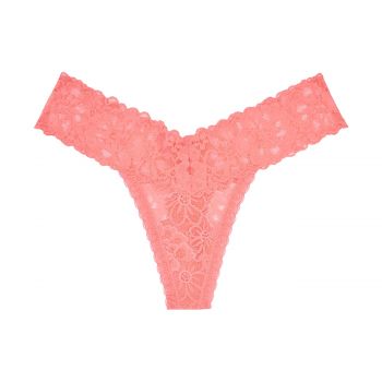 Floral lace thong panty l