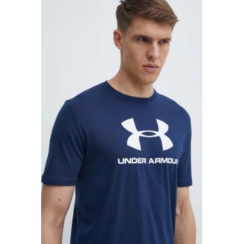 Under Armour tricou 1329590 culoarea albastru marin, cu imprimeu 1329590-100