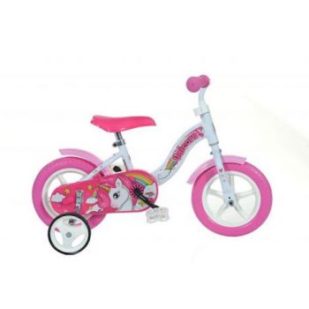 Bicicleta copii 2-3 ani, 10 inch, Unicorn, Dino Bikes DB108LUN