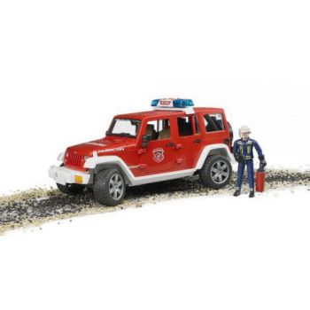 BRUDER - JEEP WRANGLER UNLIMITED RUBICON DE POMPIERI CU FIGURINA