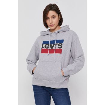 Levi's hanorac de bumbac femei, culoarea gri, cu imprimeu 18487.0059-Greys