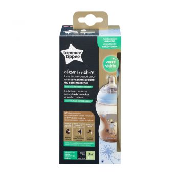 Biberon sticla Tommee Tippee Closer to Nature 250 ml 0 luni + Albastru