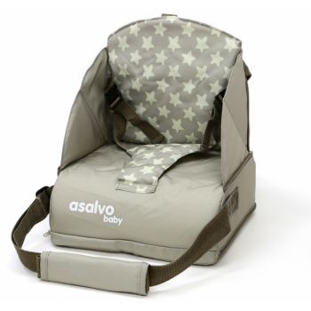 Scaun de masa booster portabil Asalvo Go Anywhere Stars Beige