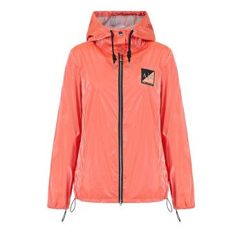 Hooded crinkled nylon jacket l