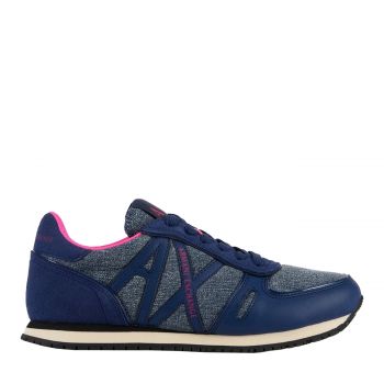 Micro suede and denim sneakers 39