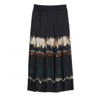 Pleated technical twill skirt 34