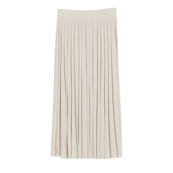 Pleated wool and viscose skirt m