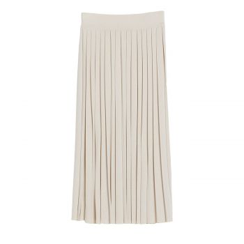 Pleated wool and viscose skirt M