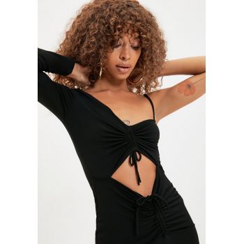 Rochie bodycon din jerseu cu decupaj frontal