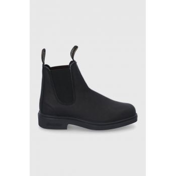 Blundstone Ghete Chelsea de piele 063 femei, culoarea negru, cu toc plat