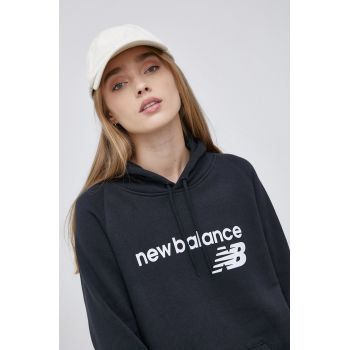 New Balance Bluză WT03810BK femei, culoarea negru, material neted