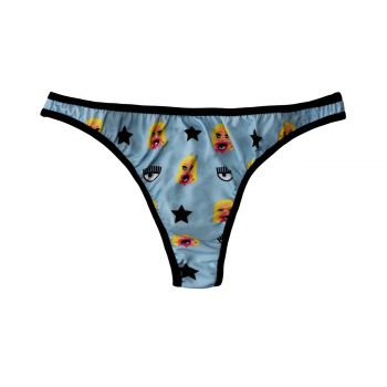 All over mascotte thong fantasia azzurro m