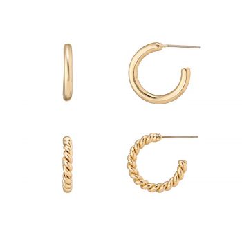 Freya gold hoop duo est044