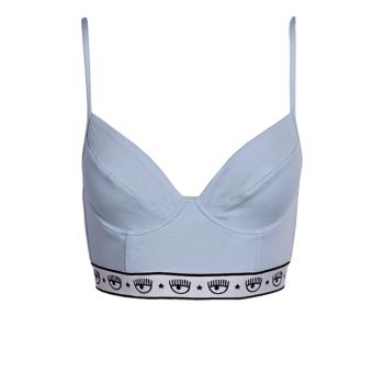 Stretch jersey bralette azzurro xs