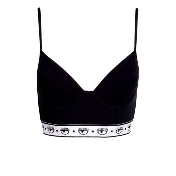 Stretch jersey bralette nero m