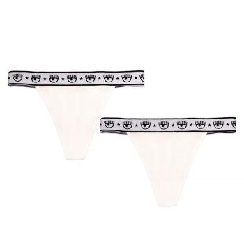 Stretch jersey thong bipack bianco l