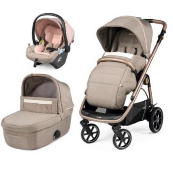 Carucior 3 in 1 Peg Perego Veloce, Lounge, 0 - 22 kg, Mon Amour, Bej   Roz