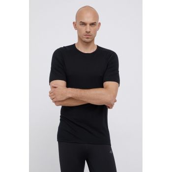 Icebreaker Tricou de lână culoarea negru