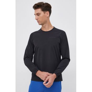 Peak Performance bluza barbati, culoarea negru, neted