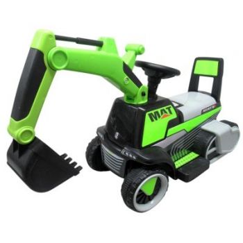 Excavator electric pe baterie cu muzica si lumini led C3 verde R-Sport