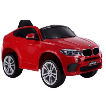 Masinuta electrica cu roti EVA 90W si scaun din piele BMW X6M rosu R-Sport