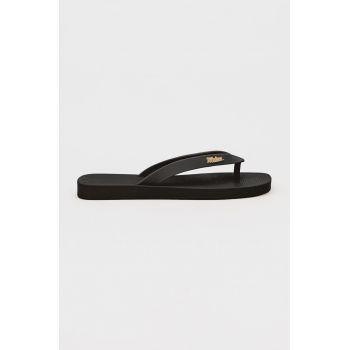 Melissa slapi femei, culoarea negru, cu toc plat