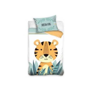 Set lenjerie pat copii 100x135 + 40x60 Tiger Dream Big Baby SunCity