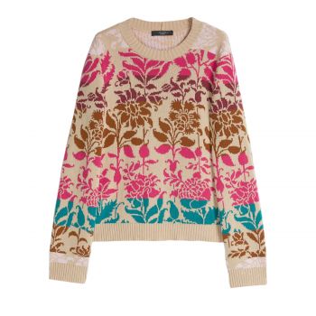 Jacquard-knit cotton sweater xs