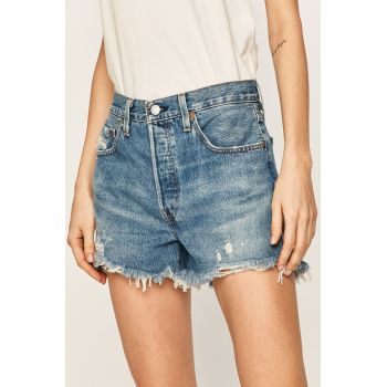 Levi's pantaloni scurți din denim 56327.0081-MedIndigoW