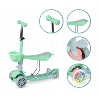 Trotineta 3 in 1 QKids ILI Green cu 3 roti pliabila