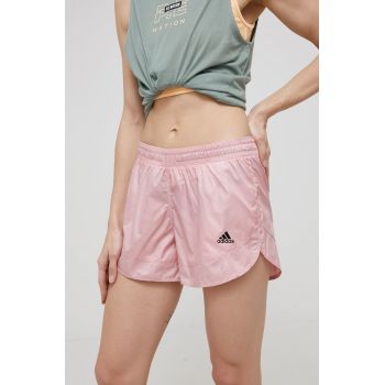 adidas Performance pantaloni scurti HC1663 femei, culoarea roz, modelator, medium waist