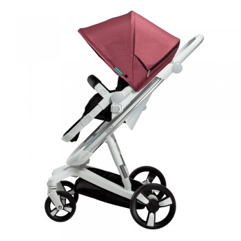 Carucior Bebumi Space 2 in 1 Gabardine Pink cadru silver