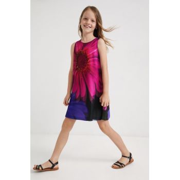 Desigual rochie fete culoarea violet, mini, evazati