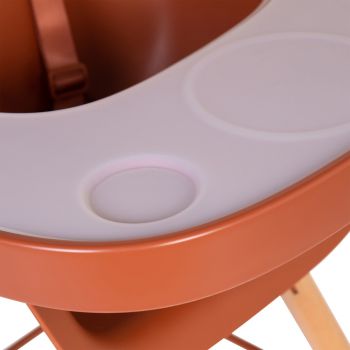 Tavita scaun de masa Childhome Evolu + protectie din silicon ruginiu