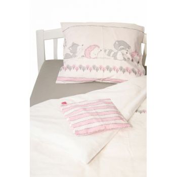 Lenjerie pat copii Odette Pink KidsDecor din bumbac 100x15040x60 cm