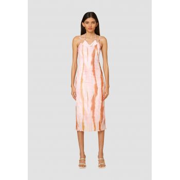 Rochie midi cu aspect tie-dye