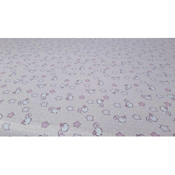 Set cearceafuri Pink Ducks KidsDecor cu elastic din bumbac 60x107 cm