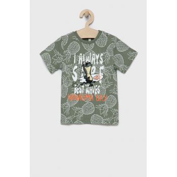 Birba&Trybeyond tricou de bumbac pentru copii culoarea verde, cu imprimeu