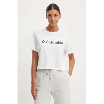 Columbia tricou din bumbac North Cascades femei, culoarea alb 1930051