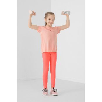 4F tricou de bumbac pentru copii culoarea roz