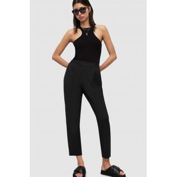 AllSaints pantaloni femei, culoarea negru, mulata, high waist