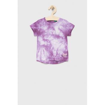 United Colors of Benetton tricou de bumbac pentru copii culoarea violet