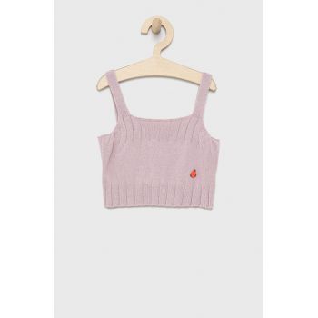 United Colors of Benetton top din bumbac pentru copii culoarea violet