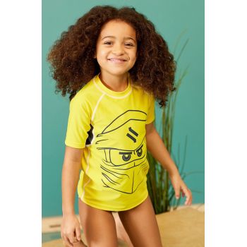 Lego Wear tricou copii culoarea galben, cu imprimeu